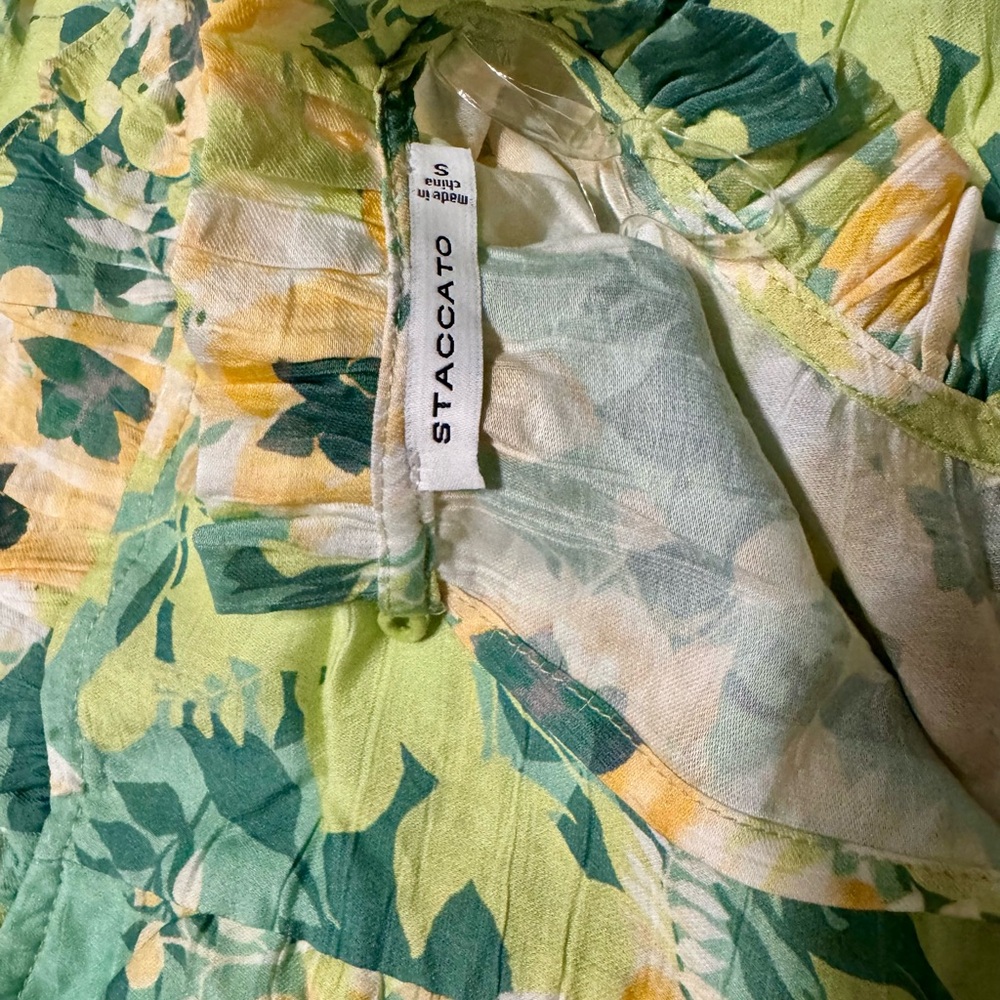 Lovely Staccato Green and Yellow Floral Dress - Picture 3 of 3
